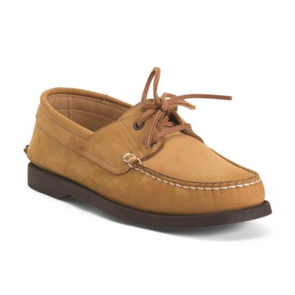 SESA FOOTWEAR Made In Italy Nubuck Leather Tampa Lace Up Boat Shoes